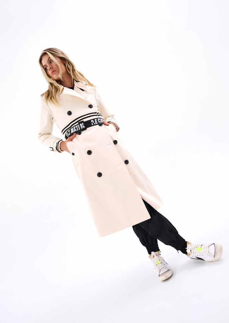DISTRICT TRENCH COAT IN PEARLED IVORY