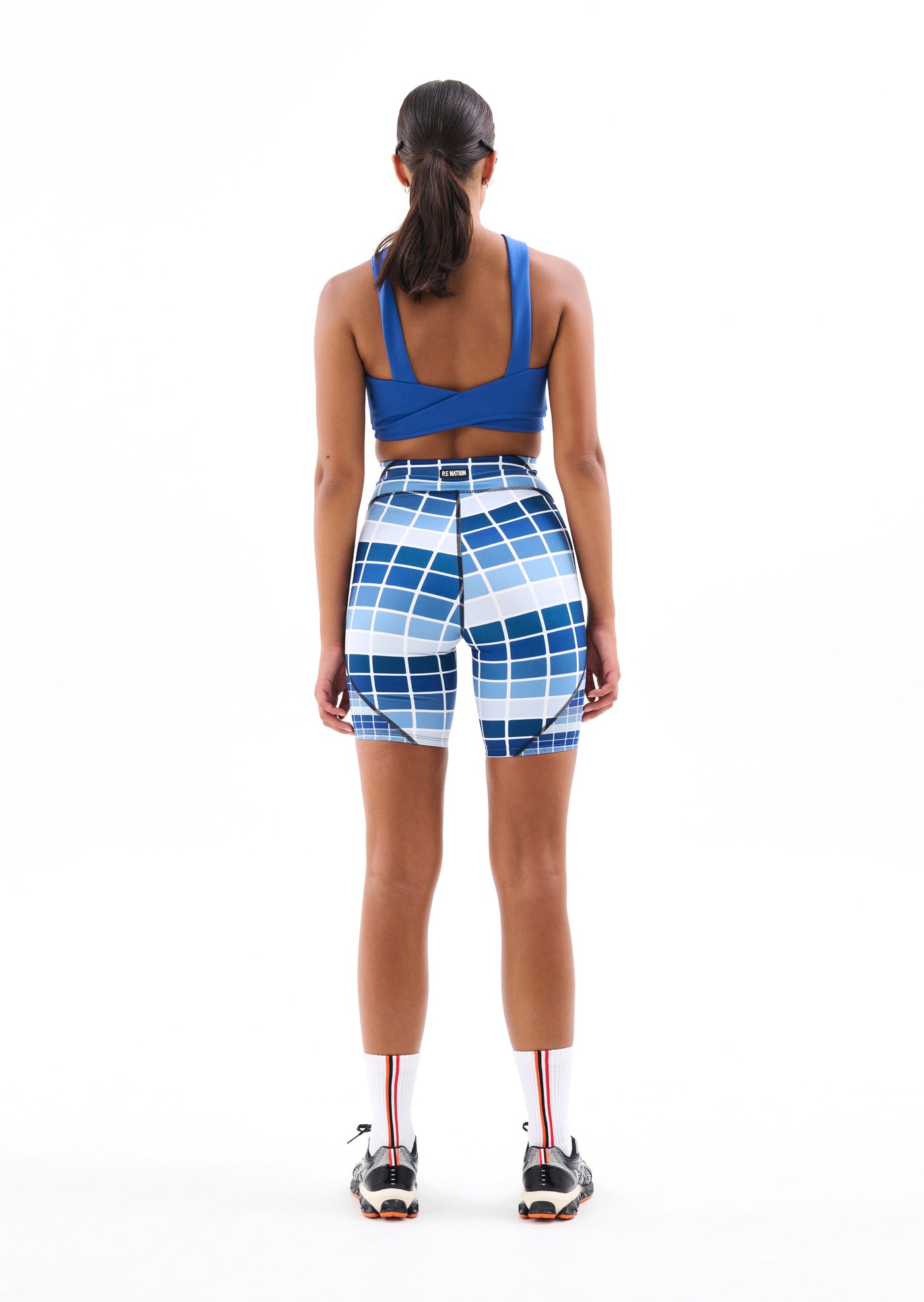 BASERUNNER BIKE SHORT IN BLUE FADE DIGITAL PRINT