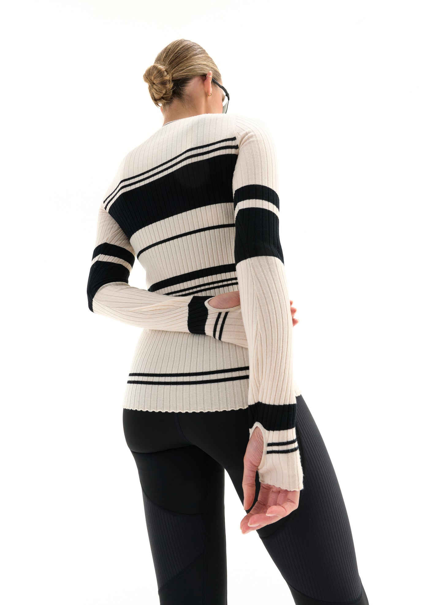 ACCOLADE LS KNIT TOP IN PEARLED IVORY