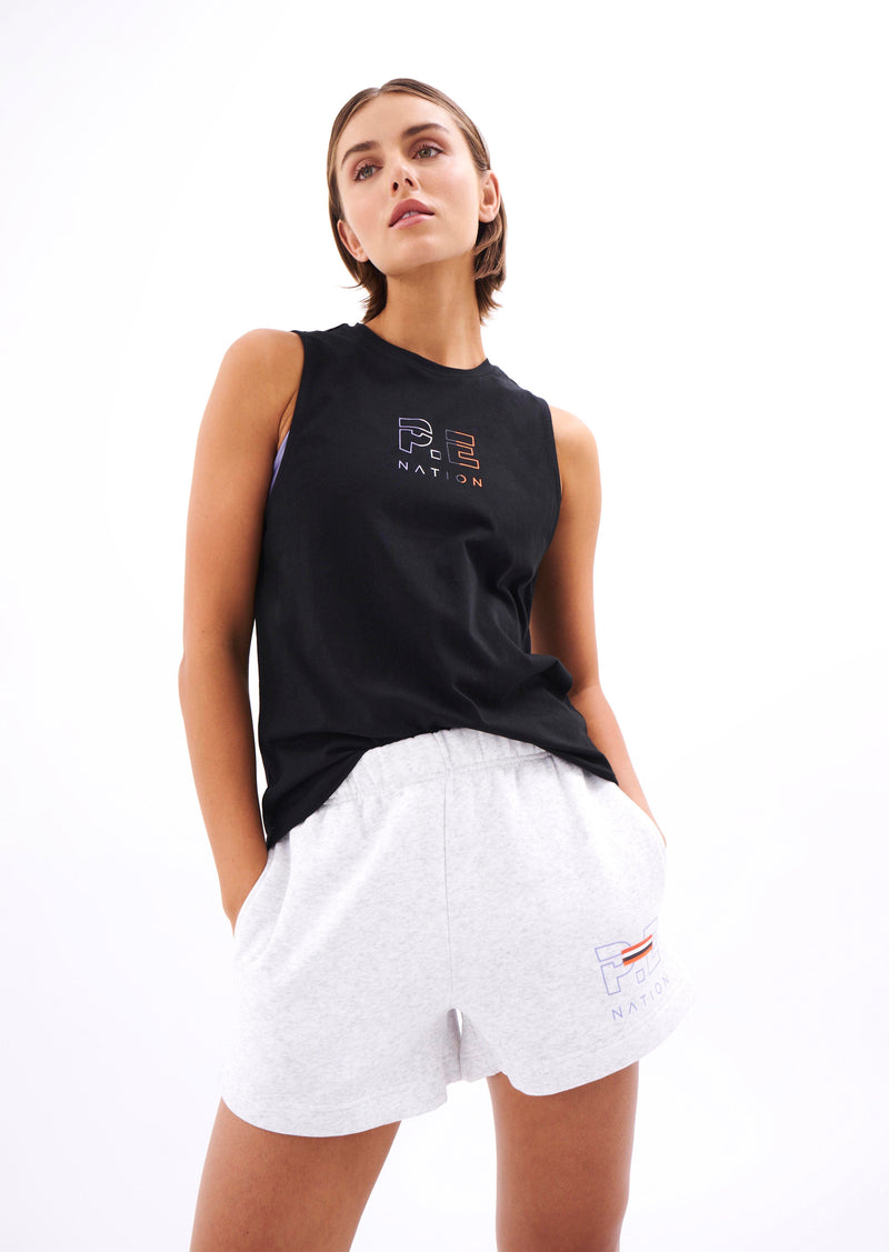 TRACK TEAM SHORT IN GREY MARLE