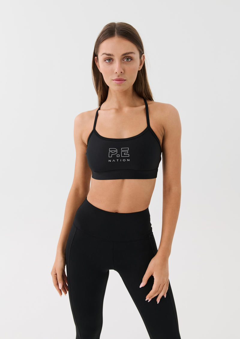 Slim Strap Racerback Sports Bra & High-Waist Elastic Athletic Shorts •  Value Yoga