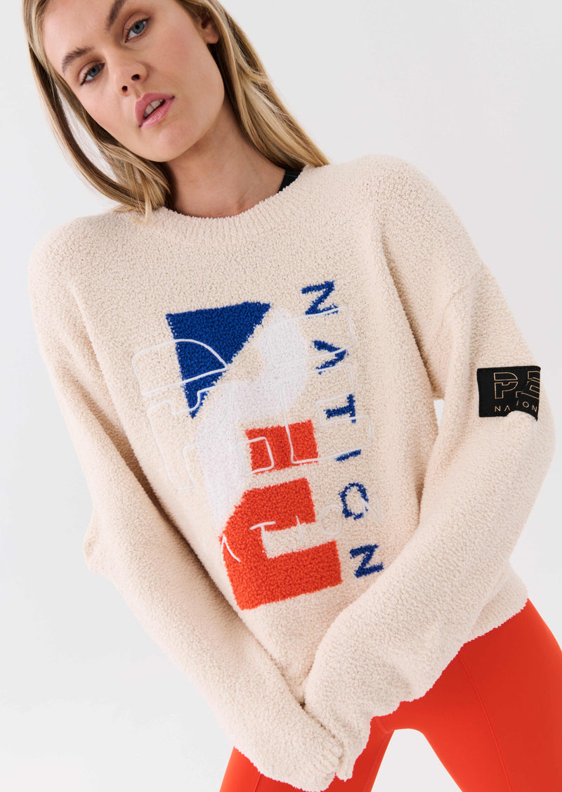 HERITAGE KNIT SWEAT IN PEARLED IVORY