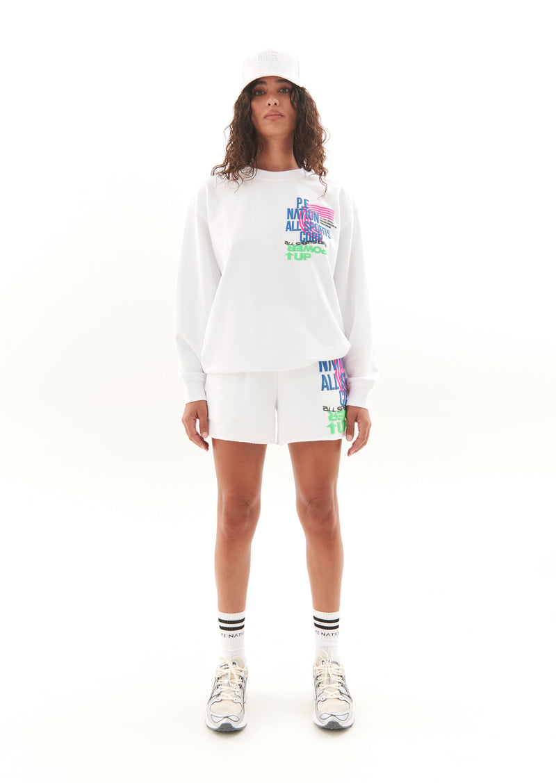 POWER UP SWEAT IN OPTIC WHITE